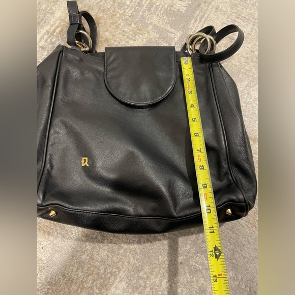 Genuine Leather Hand Made in Italy Black Shoulder Handbag Purse Bag - Picture 9 of 11